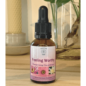 Feeling Worthy Essence – Transforming Unworthiness - Align Your Vibe. This vibrational essence promotes inner nurturing and self-worth.