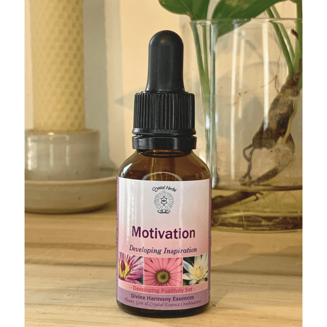 Motivation Essence – Developing Inspiration - Align Your Vibe. This vibrational essence is helpful for those who feel a lack of positive motivation or inspiration in life